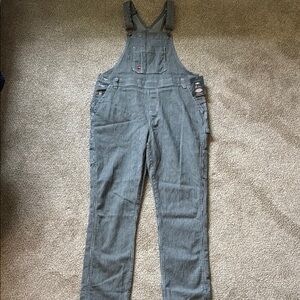 Dickies Navy Striped Overalls- boyfriend fit, size large